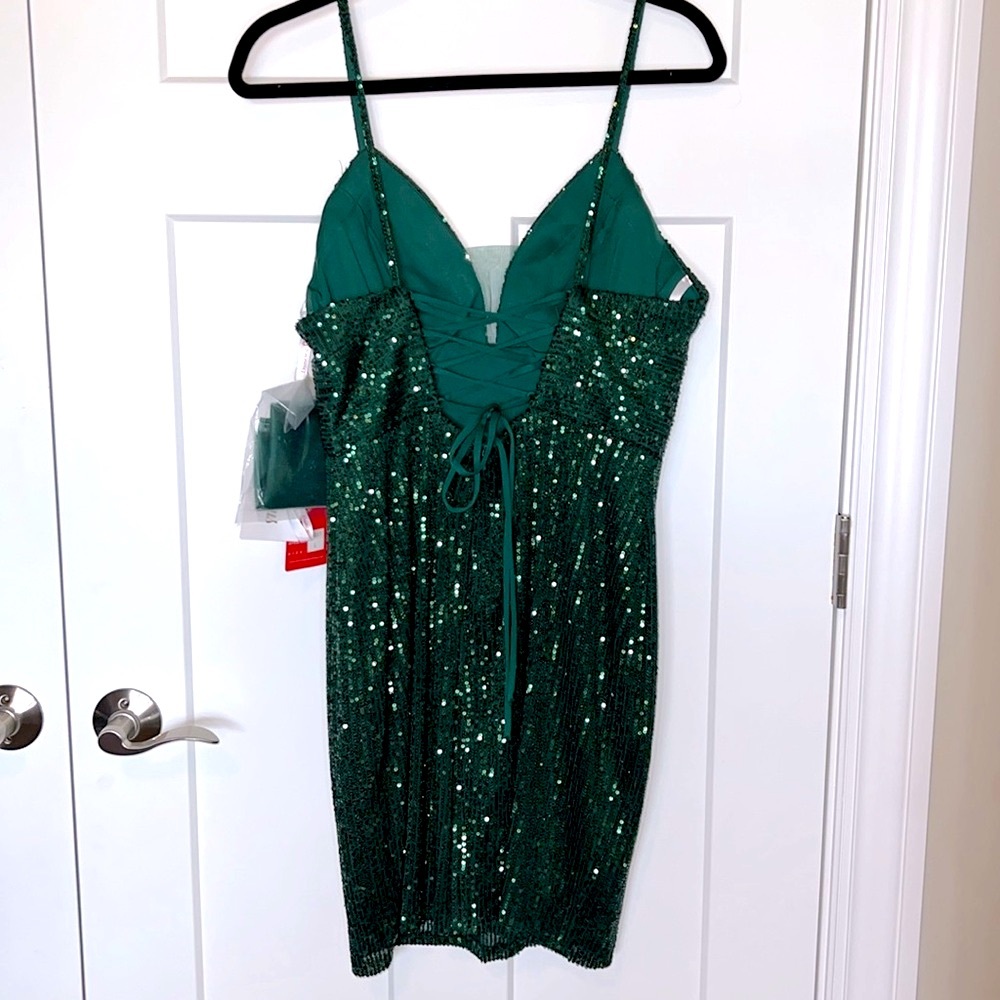 NWT Emerald Sequin Mini Dress - Dancing Queen 3317 - Picture 3 of 5